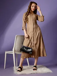 Raisin Women Polyester Fit and Flare with Round Neck and 3/4 Sleeve Dress for Women|Dresses Dress|Fit  Flare Dress-thumb1