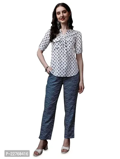 Raisin Women's Cotton Casual Top and Pant With Collar Neck and Half Sleeve Co-ord Set for women|Co ard set | Cord set for women