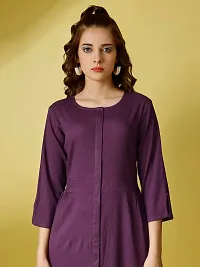 Raisin Women's Polyester Fit and Flare with Collar Neck and 3/4 Sleeve Dress for Women|CasualDress|Regular Dress|Dailywear Dress-thumb2