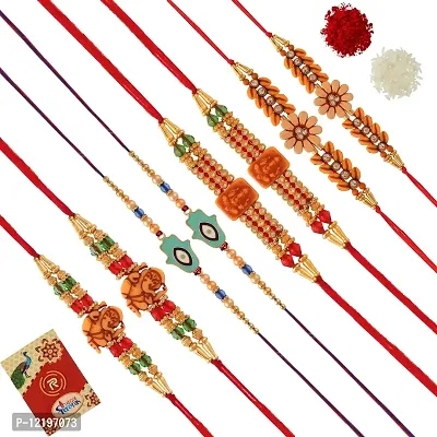 NEELEWALA Rakhi For Raksha Bandhan 2022 | with Roli Chawal | With Beautiful Message | Multicolour | For Men Pack of (8)