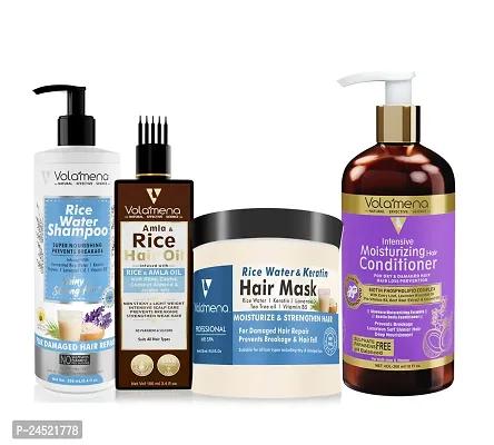 Long And Strong Hair Combo Rice Shampoo, Rice Oil Argna Mask and intensive conditioner