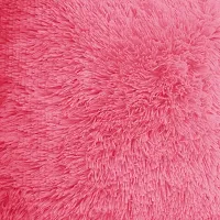 PICKKART Small Cushion Square Fur Pillow Cover for Living Room Sofa Bedroom , 12 x12Inch (Pink)-thumb1