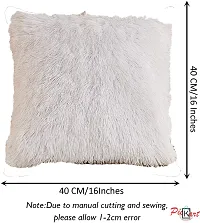 PICKKART Set of 2 Fur Pillow Covers, 16x16 inches (White Coffee)-thumb4