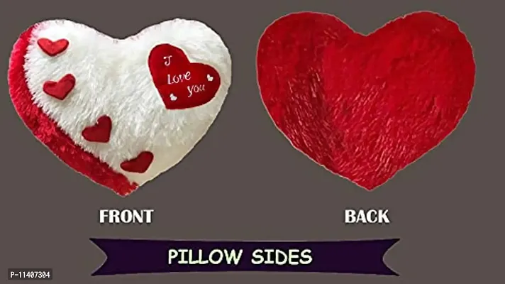 PICKKART Love Heart Shape Soft Plush (I Love You ) Pillow, - Gift for Valentine Day Someone Special, Size : 37 cm X 30 cm (White)-thumb2