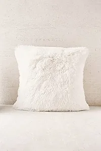 PICKKART Set of 2 Fur Pillow Covers, 16x16 inches (White Coffee)-thumb1