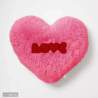 PICKKART Love Heart Pillow Gift Items for Girlfriend/ Boyfriend/ Husband/ Wife/ Couples - Love Heart Shape Pillow - Lovely Gift for Love One (Pink)-thumb0