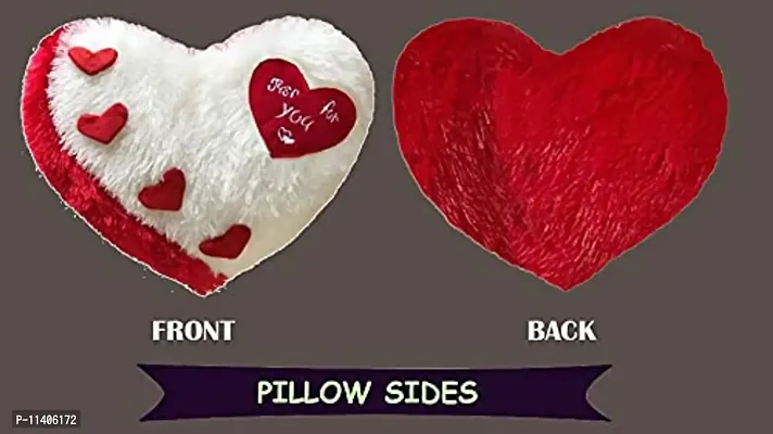 PriMaryHoMe Super Soft Heart Shape Fluffy Pillow - Warm & Cozy Home Decoration Gift for Loved One - Valentine's Day Heart Cushion 37cm x 37cm Approximate (Pink-Just for You)-thumb4