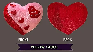 PICKKART Love Heart Shape Soft Pillows Combo for Gift to Girls/Boys/Girlfriend- Beautiful Love Gift Item (Pink+RED)-thumb2