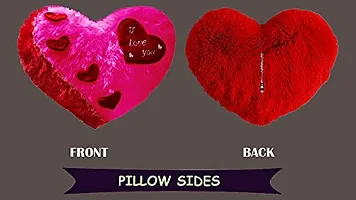 PICKKART Love Heart Shape Soft Plush Pillow, - Gift for Valentine Day Someone Special, Size : 37 cm X 30 cm (Dark Pink)-thumb1