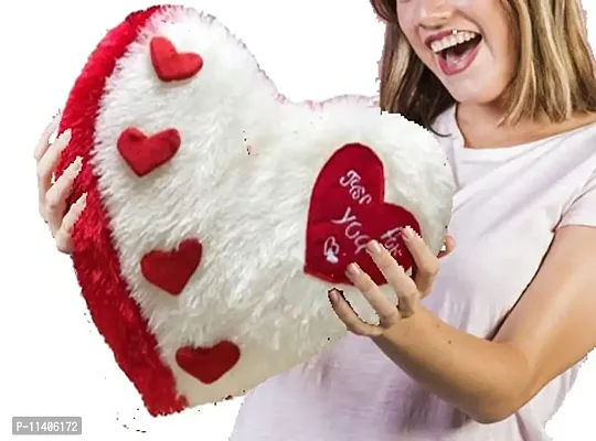 PriMaryHoMe Super Soft Heart Shape Fluffy Pillow - Warm & Cozy Home Decoration Gift for Loved One - Valentine's Day Heart Cushion 37cm x 37cm Approximate (Pink-Just for You)-thumb2