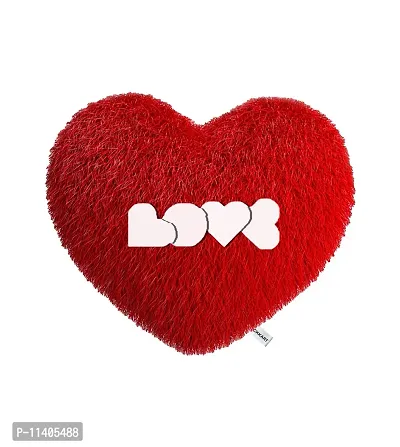 PICKKART Love Heart Pillow Gift Items for Girlfriend/ Boyfriend/ Husband/ Wife/ Couples - Love Heart Shape Pillow - Lovely Gift for Love One (Fire Red)