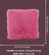 PICKKART Fur Cushion Pillow Cover for Set of 2 Pillow - 13x13 Inches (Pink)-thumb2