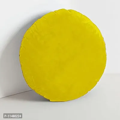 PICKKART Round Pillow Cushion for Couch Chair Bed Car - Round Throw Pillow Velvet Home Decoration (Yellow)