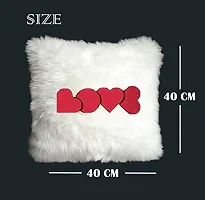 PICKKART Best Gifts for Birthday/ Valentine's Day/ Give Thanks with A Grateful Heart Love Quote - Square Shape Fur Throw Pillow Cushion - Home Sofa Decorative 16 X 16 inches (White)-thumb2