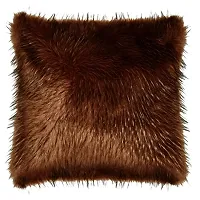 PICKKART Set of 2 Fur Pillow Covers, 16x16 inches (White Coffee)-thumb2