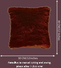 PICKKART Fur Cushion Pillow Cover for Set of 2 Pillow - 13x13 Inches (Coffee)-thumb3