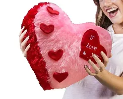 PICKKART Love Heart Shape Soft Pillows Combo for Gift to Girls/Boys/Girlfriend- Beautiful Love Gift Item (Pink+RED)-thumb1