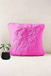 PICKKART Fur Pillow Cover for 12x12 Inch Pilloiw, No Insert Included (Dark Pink)-thumb2