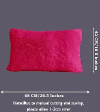 PICKKART Throw Pillow Covers 26 x 16 Inch Farmhouse Pillow Covers, Faux Fur Square Home Decorative Pillow Case, Set of 2 (Dark Pink)-thumb3