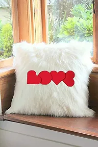 PICKKART Best Gifts for Birthday/ Valentine's Day/ Give Thanks with A Grateful Heart Love Quote - Square Shape Fur Throw Pillow Cushion - Home Sofa Decorative 16 X 16 inches (White)-thumb3