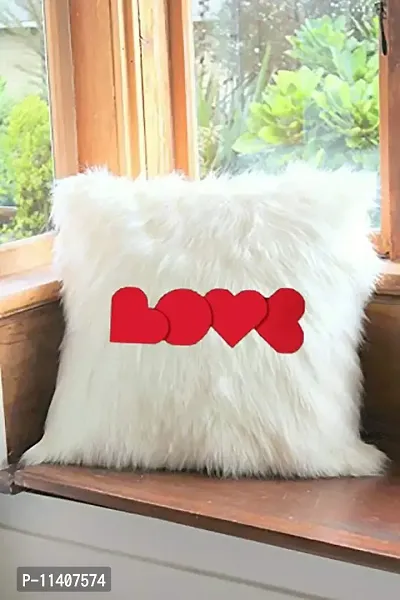 PICKKART Best Gifts for Birthday/ Valentine's Day/ Give Thanks with A Grateful Heart Love Quote - Square Shape Fur Throw Pillow Cushion - Home Sofa Decorative 16 X 16 inches (White)-thumb4