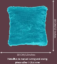 PICKKART Fur Pillow Cover for 12x12 Inch Pilloiw, No Insert Included (Blue)-thumb2