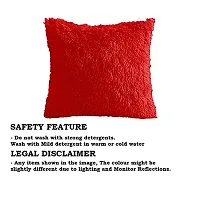 PICKKART Small Cushion Square Fur Pillow Cover for Living Room Sofa Bedroom , 12 x12Inch (Red)-thumb1