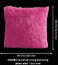 PICKKART Fur Cushion Covers (14x14 Inches) (Dark Pink)-thumb2