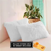 PriMaryHoMe Luxury Soft Faux Fur Cushion Cover Pillowcase Decorative Square/ Rectangular Throw Pillows Covers, No Pillow Insert, 16"" x 16"" Inch (Beige) (White, 26.5 x 16.5 Inches)-thumb1