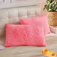 PriMaryHoMe Luxury Soft Faux Fur Cushion Cover Pillowcase Decorative Square/ Rectangular Throw Pillows Covers, No Pillow Insert, 16"" x 16"" Inch (Beige) (Pink, 26.5 x 16.5 Inches)-thumb1