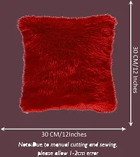 PICKKART Fur Pillow Cover for 12x12 Inch Pilloiw, No Insert Included (Red)-thumb3