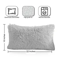 PICKKART Fur Cushion Pillow Cover- 22x16 Inches/ 55x40 CM (1 Piece) (White)-thumb1