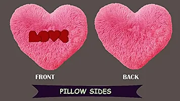 PICKKART Love Heart Pillow Gift Items for Girlfriend/ Boyfriend/ Husband/ Wife/ Couples - Love Heart Shape Pillow - Lovely Gift for Love One (Pink)-thumb1