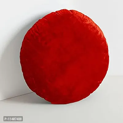 PICKKART Round Pillow Cushion for Couch Chair Bed Car - Round Throw Pillow Velvet Home Decoration (Red)