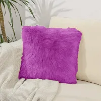 PICKKART Fur Cushion Pillow Cover for Set of 2 Pillow - 13x13 Inches (Mauve)-thumb1