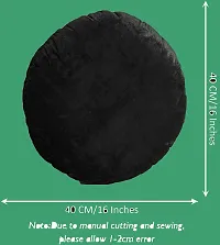 PICKKART Round Pillow Cushion for Couch Chair Bed Car - Round Throw Pillow Velvet Home Decoration (Black)-thumb2