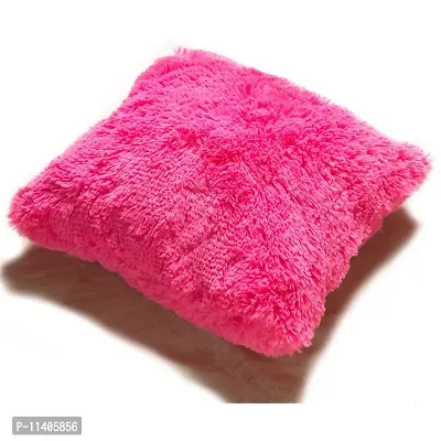 PICKKART Fur Cushion Pillow Cover for Set of 2 Pillow - 13x13 Inches (Pink)-thumb4