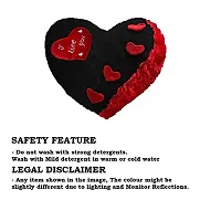 PICKKART Love Heart Shape Soft Plush Pillow, - Gift for Valentine Day Someone Special, Size : 37 cm X 30 cm (Black)-thumb3