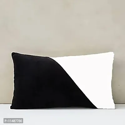 PriMaryHoMe Square Decorative Throw Pillow - Soft Velvet Outdoor/Indoor Cushion 20 X 12 Inch for Sofa Bed (White)