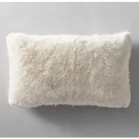 PICKKART Fur Cushion Pillow Cover- 22x16 Inches/ 55x40 CM (1 Piece) (White)-thumb2