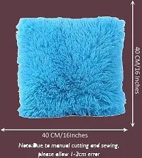 PriMaryHoMe Luxury Soft Faux Fur Cushion Cover Pillowcase Decorative Square/ Rectangular Throw Pillows Covers, No Pillow Insert, 16"" x 16"" Inch (Beige) (Light Blue, 26.5 x 16.5 Inches)-thumb3