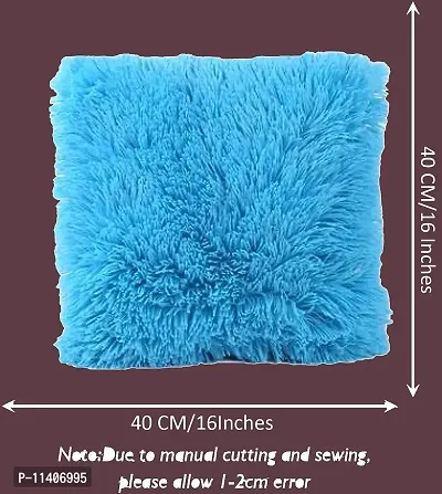 PriMaryHoMe Luxury Soft Faux Fur Cushion Cover Pillowcase Decorative Square/ Rectangular Throw Pillows Covers, No Pillow Insert, 16"" x 16"" Inch (Beige) (Light Blue, 26.5 x 16.5 Inches)-thumb4