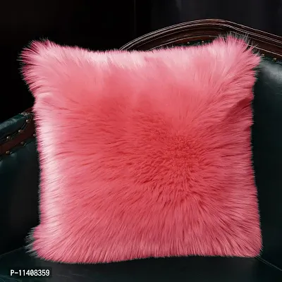 PICKKART Fur Pillow Cover for 12x12 Inch Pilloiw, No Insert Included (Pink)-thumb5