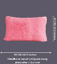 PriMaryHoMe Luxury Soft Faux Fur Cushion Cover Pillowcase Decorative Square/ Rectangular Throw Pillows Covers, No Pillow Insert, 16"" x 16"" Inch (Beige) (Pink, 26.5 x 16.5 Inches)-thumb2