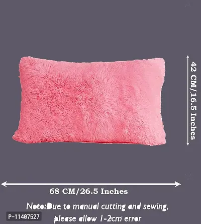 PriMaryHoMe Luxury Soft Faux Fur Cushion Cover Pillowcase Decorative Square/ Rectangular Throw Pillows Covers, No Pillow Insert, 16"" x 16"" Inch (Beige) (Pink, 26.5 x 16.5 Inches)-thumb3