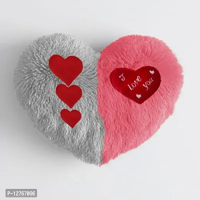 I Love You Fur Pillow WHite  Pink Color Combination-thumb0