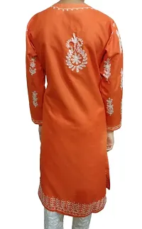 Classic Cotton Chikan Embroidery Kurta for Women-thumb2