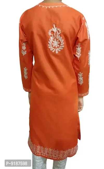 Classic Cotton Chikan Embroidery Kurta for Women-thumb3