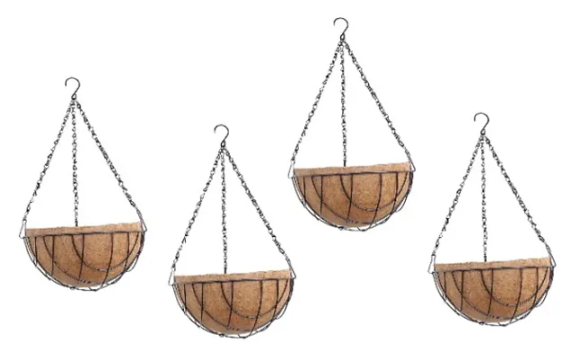 COIRGARDEN-Coir Hanging Basket- Planter Pots Garden Indoor and Outdoor Decoration-6 inch-4 pieces