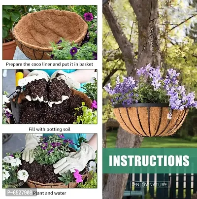 COIRGARDEN-Coir Hanging Basket- Planter Pots Garden Indoor and Outdoor Decoration-6 inch-4 pieces-thumb5